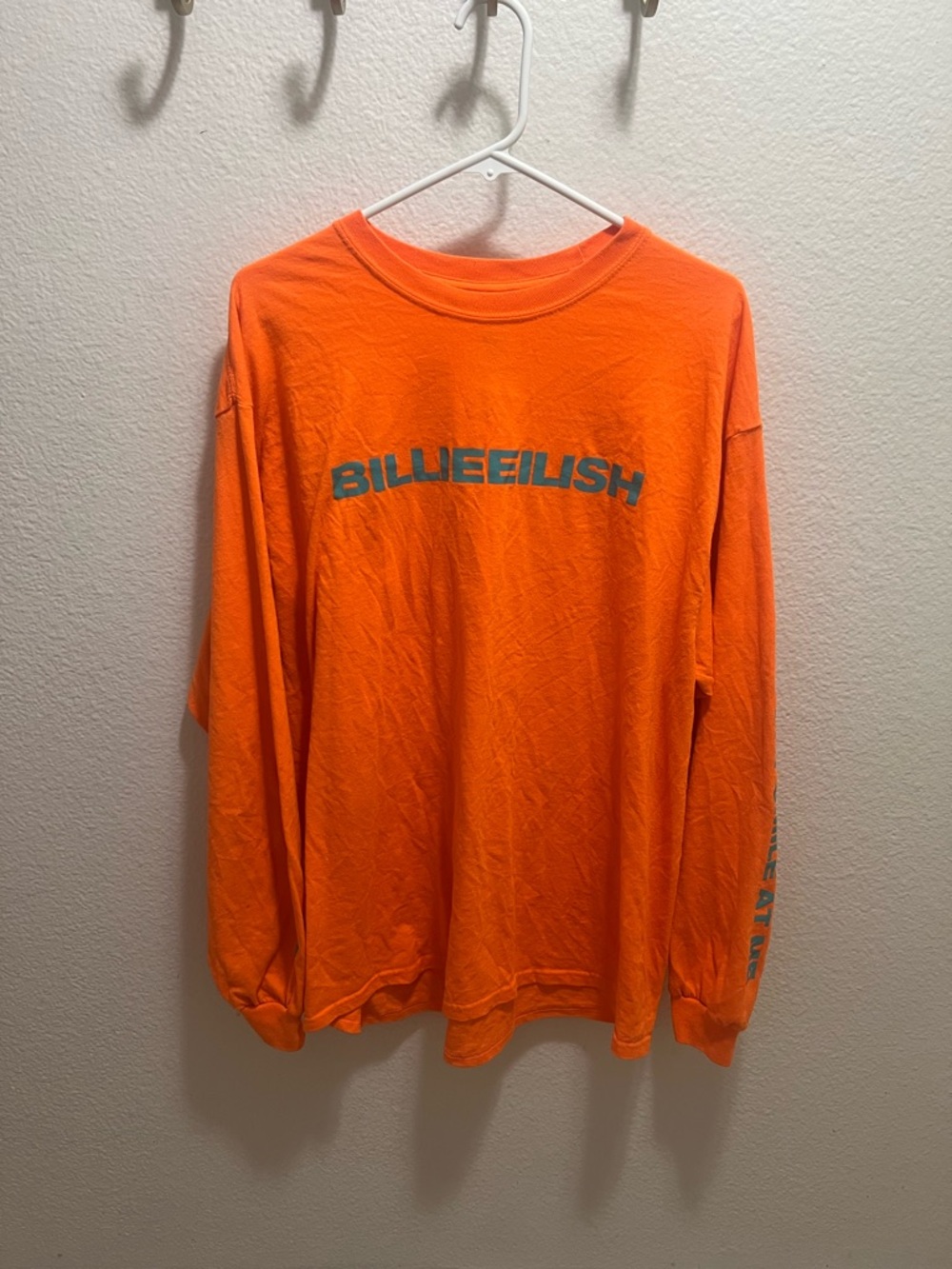 Billie Eilish Orange Long Sleeve Graphic Tee